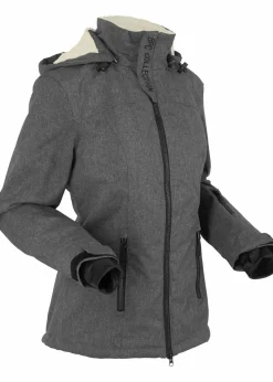 bonprix Bekleidung·Jumpsuits|Bekleidung·Sweat^wasserdichte Outdoor-Funktions-Jacke mit Teddyfleece schiefergrau meliert