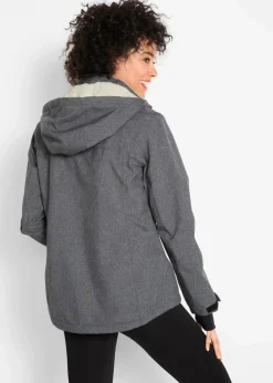 bonprix Bekleidung·Jumpsuits|Bekleidung·Sweat^wasserdichte Outdoor-Funktions-Jacke mit Teddyfleece schiefergrau meliert