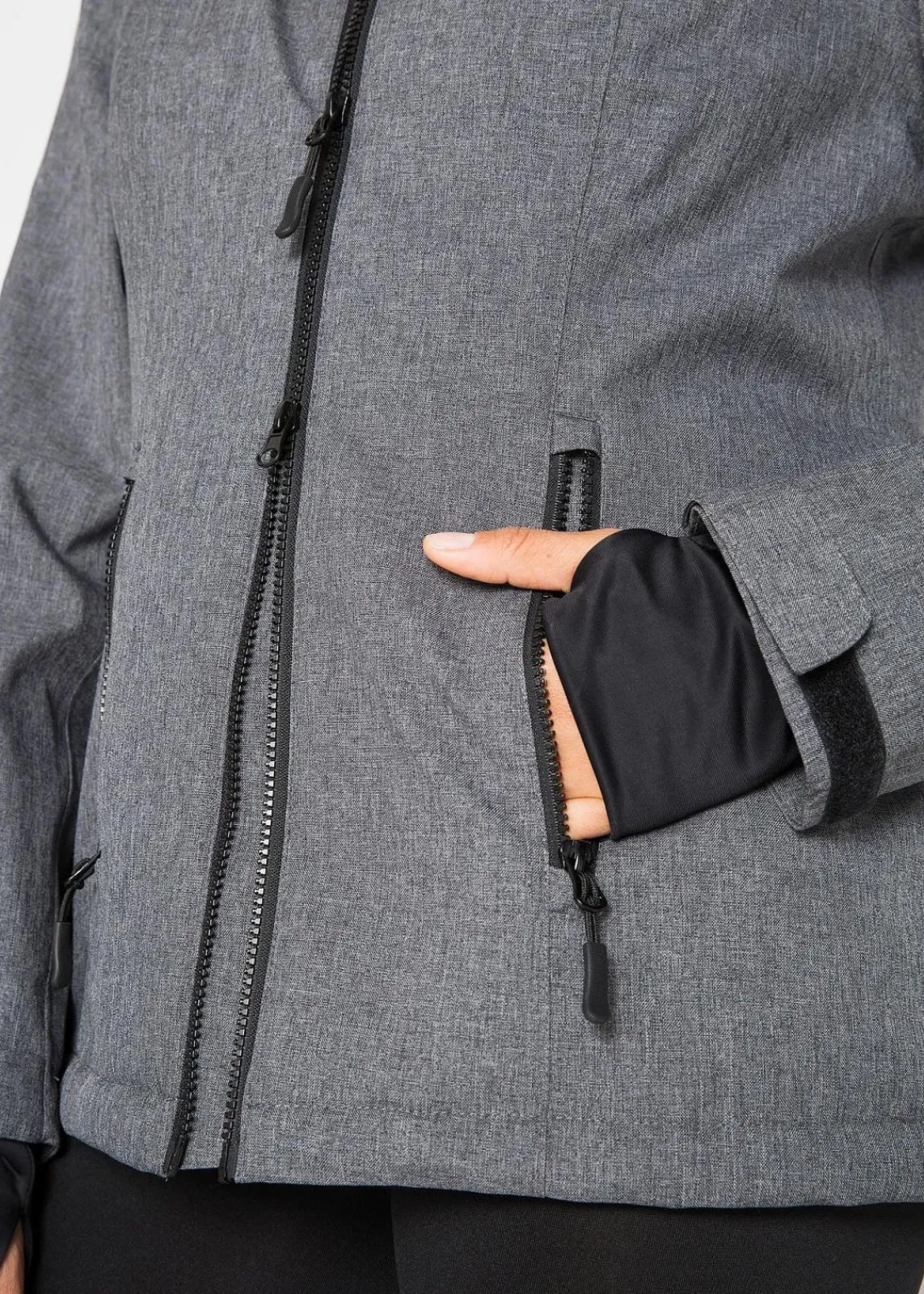 bonprix Bekleidung·Jumpsuits|Bekleidung·Sweat^wasserdichte Outdoor-Funktions-Jacke mit Teddyfleece schiefergrau meliert