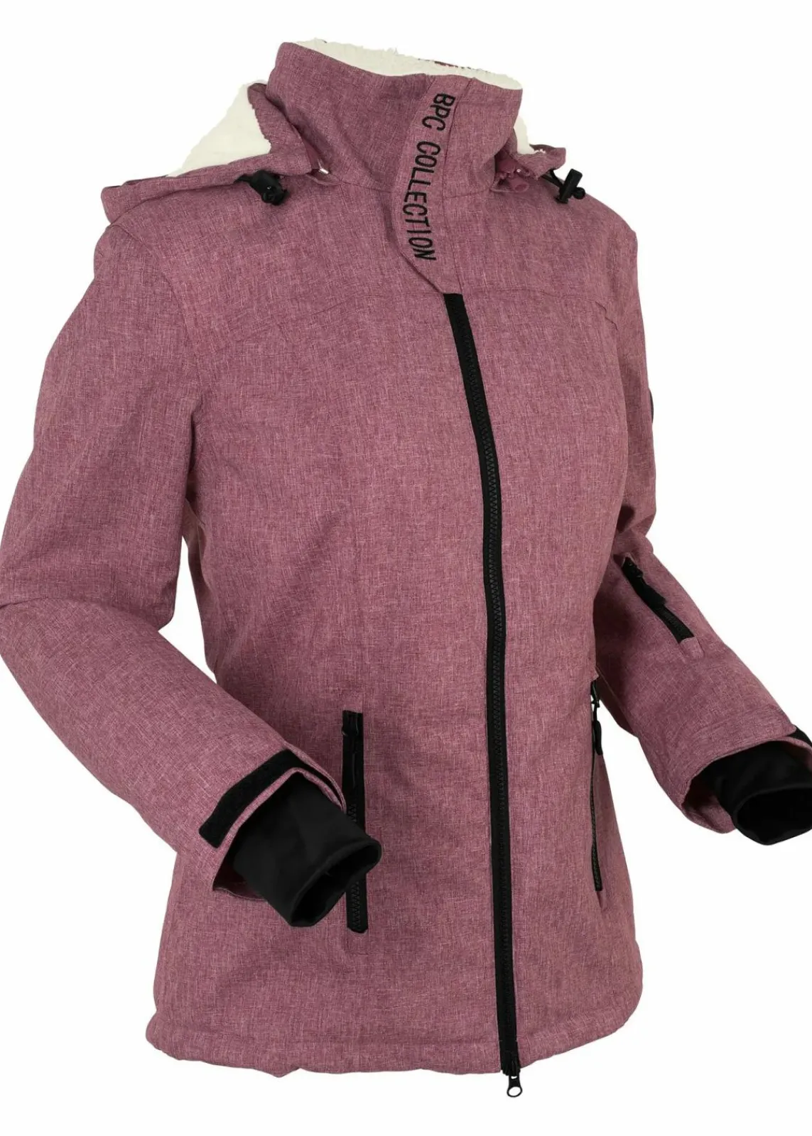 bonprix Jacken & Mäntel|Sportbekleidung^wasserdichte Outdoor-Funktions-Jacke mit Teddyfleece bordeaux meliert
