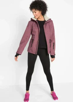 bonprix Jacken & Mäntel|Sportbekleidung^wasserdichte Outdoor-Funktions-Jacke mit Teddyfleece bordeaux meliert