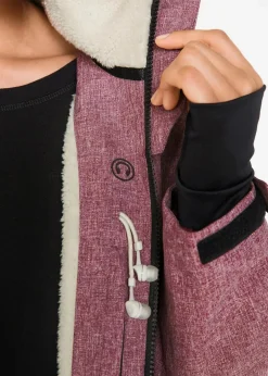 bonprix Jacken & Mäntel|Sportbekleidung^wasserdichte Outdoor-Funktions-Jacke mit Teddyfleece bordeaux meliert