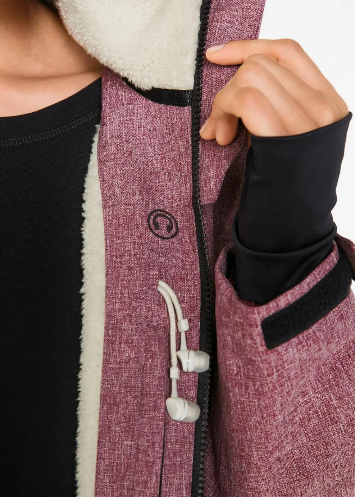 bonprix Jacken & Mäntel|Sportbekleidung^wasserdichte Outdoor-Funktions-Jacke mit Teddyfleece bordeaux meliert