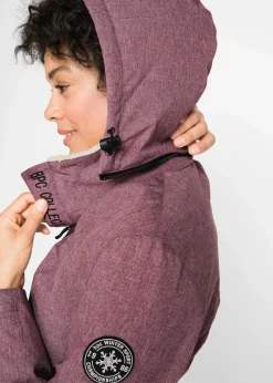 bonprix Jacken & Mäntel|Sportbekleidung^wasserdichte Outdoor-Funktions-Jacke mit Teddyfleece bordeaux meliert