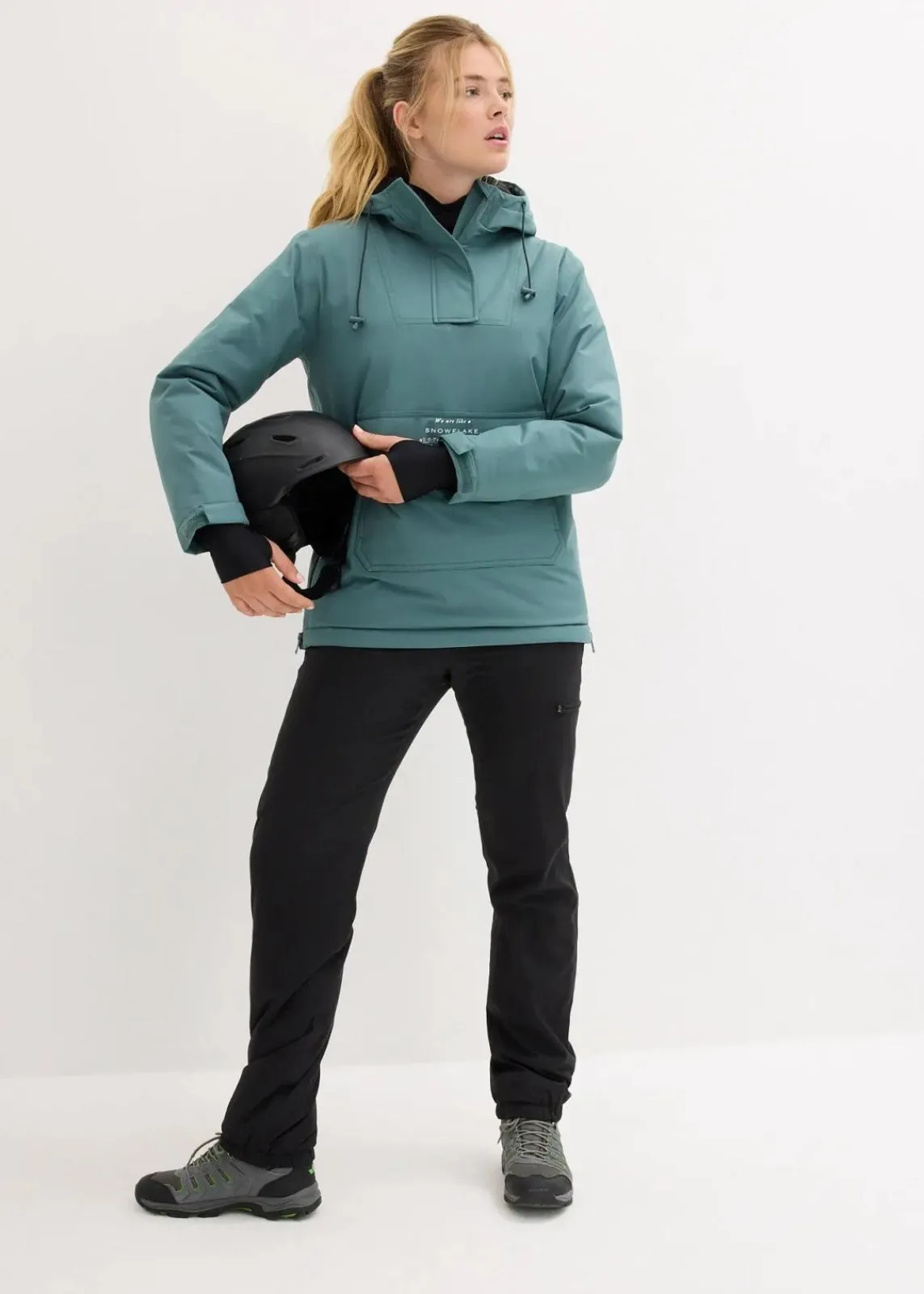 bonprix Bekleidung·Jumpsuits|Bekleidung·Sweat^wasserdichte Ski Funktions-Schlupfjacke mit Fleece-Futter graugrün