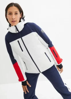 bonprix Bekleidung·Jumpsuits|Bekleidung·Sweat^wasserdichte Ski Funktions-Jacke mit Belüftungsschlitzen weiß/dunkelblau