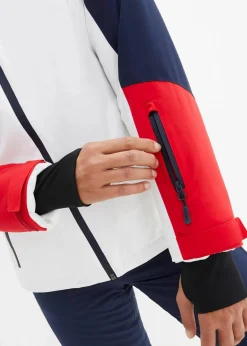 bonprix Bekleidung·Jumpsuits|Bekleidung·Sweat^wasserdichte Ski Funktions-Jacke mit Belüftungsschlitzen weiß/dunkelblau