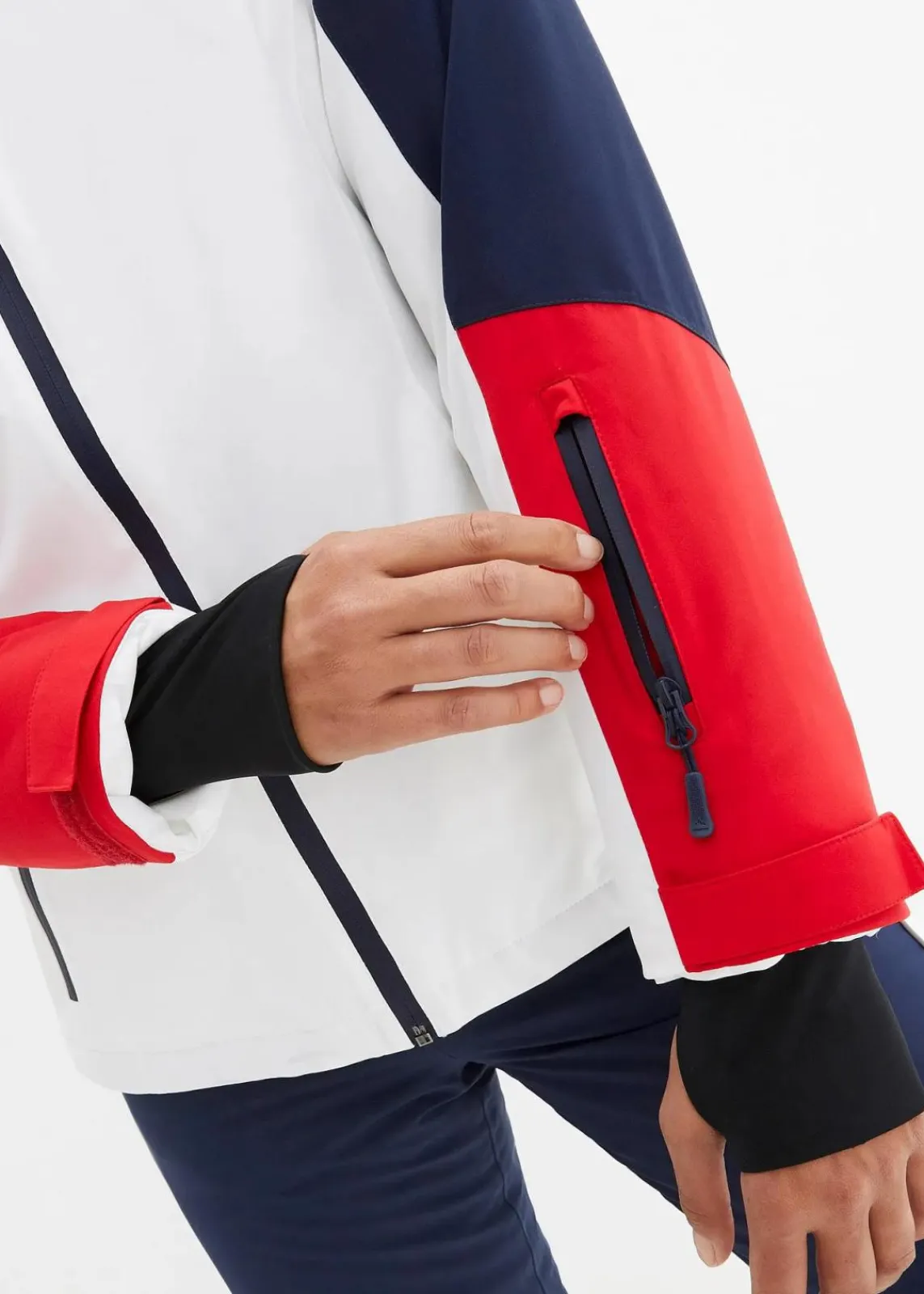 bonprix Bekleidung·Jumpsuits|Bekleidung·Sweat^wasserdichte Ski Funktions-Jacke mit Belüftungsschlitzen weiß/dunkelblau
