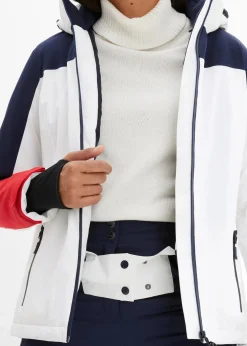bonprix Bekleidung·Jumpsuits|Bekleidung·Sweat^wasserdichte Ski Funktions-Jacke mit Belüftungsschlitzen weiß/dunkelblau