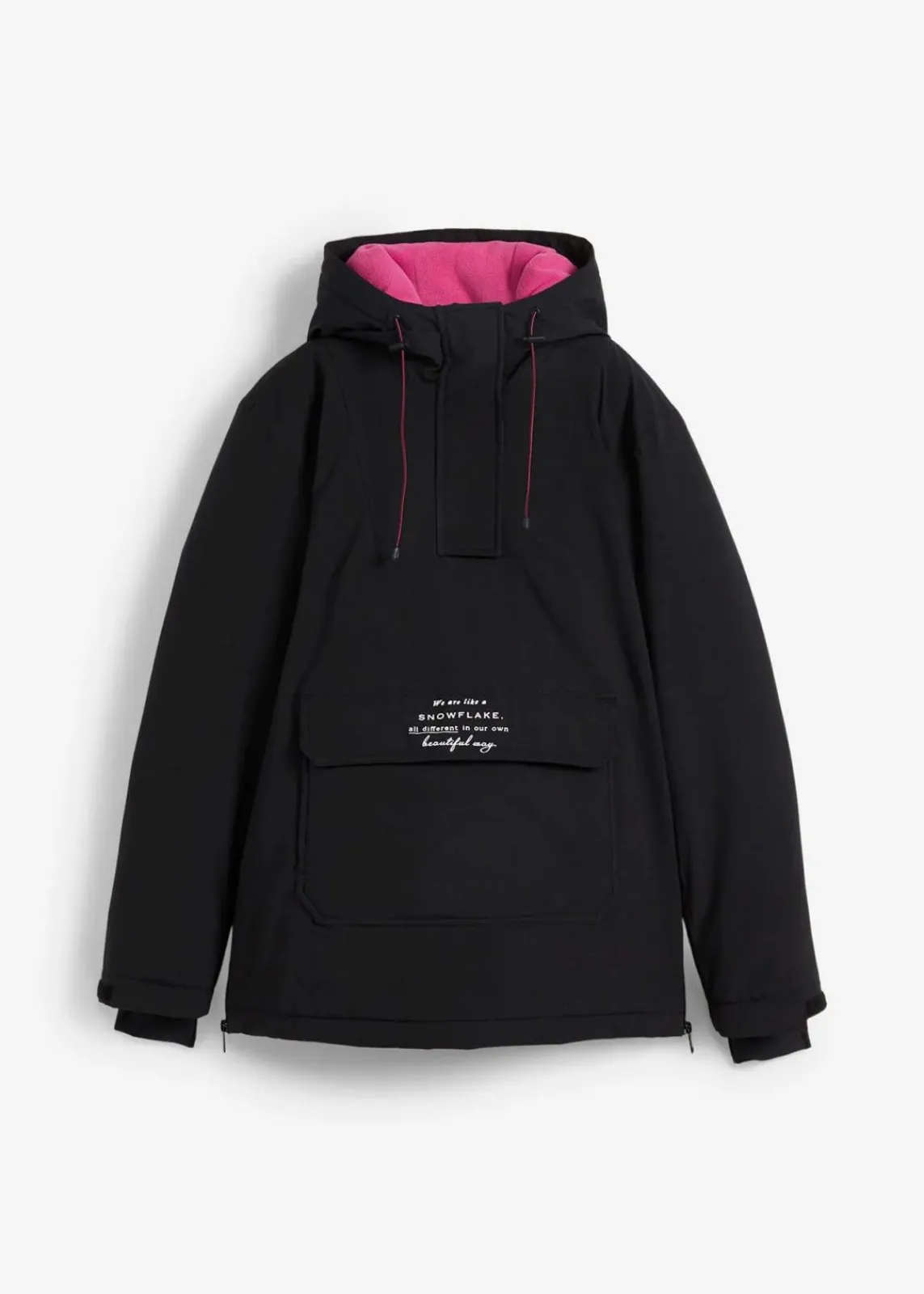 bonprix Jacken & Mäntel|Sportbekleidung^wasserdichte Ski Funktions-Schlupfjacke mit Fleece-Futter schwarz