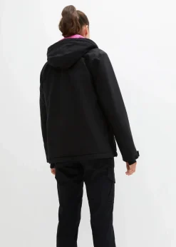bonprix Jacken & Mäntel|Sportbekleidung^wasserdichte Ski Funktions-Schlupfjacke mit Fleece-Futter schwarz