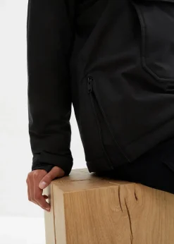 bonprix Jacken & Mäntel|Sportbekleidung^wasserdichte Ski Funktions-Schlupfjacke mit Fleece-Futter schwarz