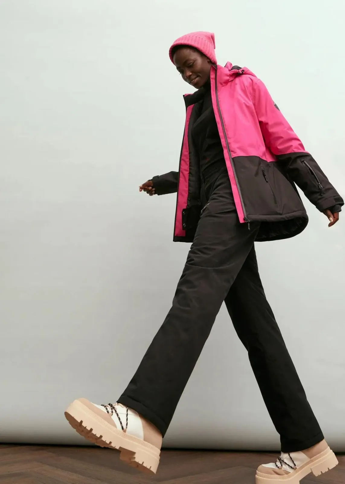 bonprix Jacken & Mäntel|Sportbekleidung^wasserdichte Ski Funktions-Jacke magnolienpink/schwarz