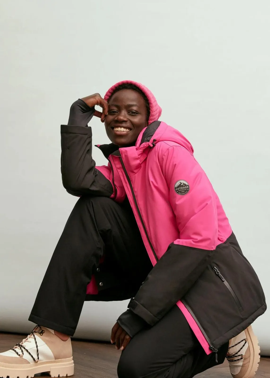 bonprix Jacken & Mäntel|Sportbekleidung^wasserdichte Ski Funktions-Jacke magnolienpink/schwarz