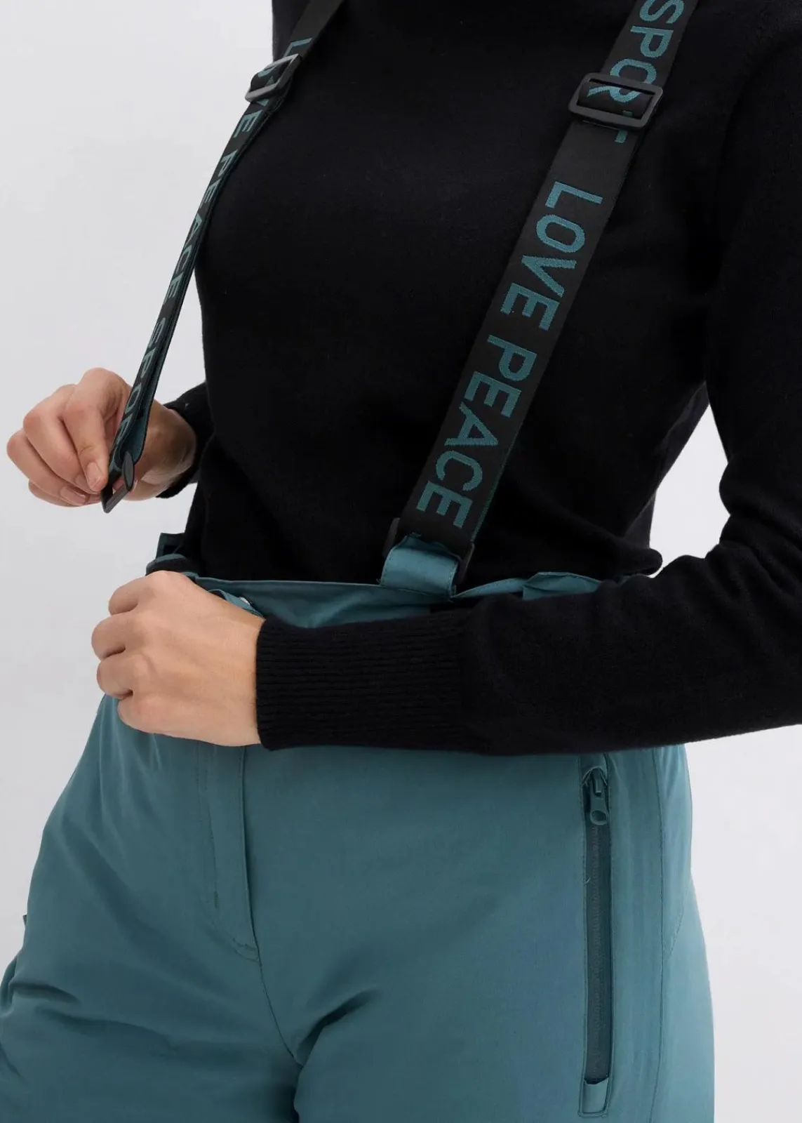 bonprix Hosen|Sportbekleidung^wasserdichte Ski Funktions-Thermohose mit abnehmbaren Trägern graugrün