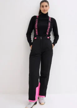bonprix Outdoorbekleidung|Thermobekleidung^wasserdichte Ski Funktions-Thermohose mit abnehmbaren Trägern schwarz