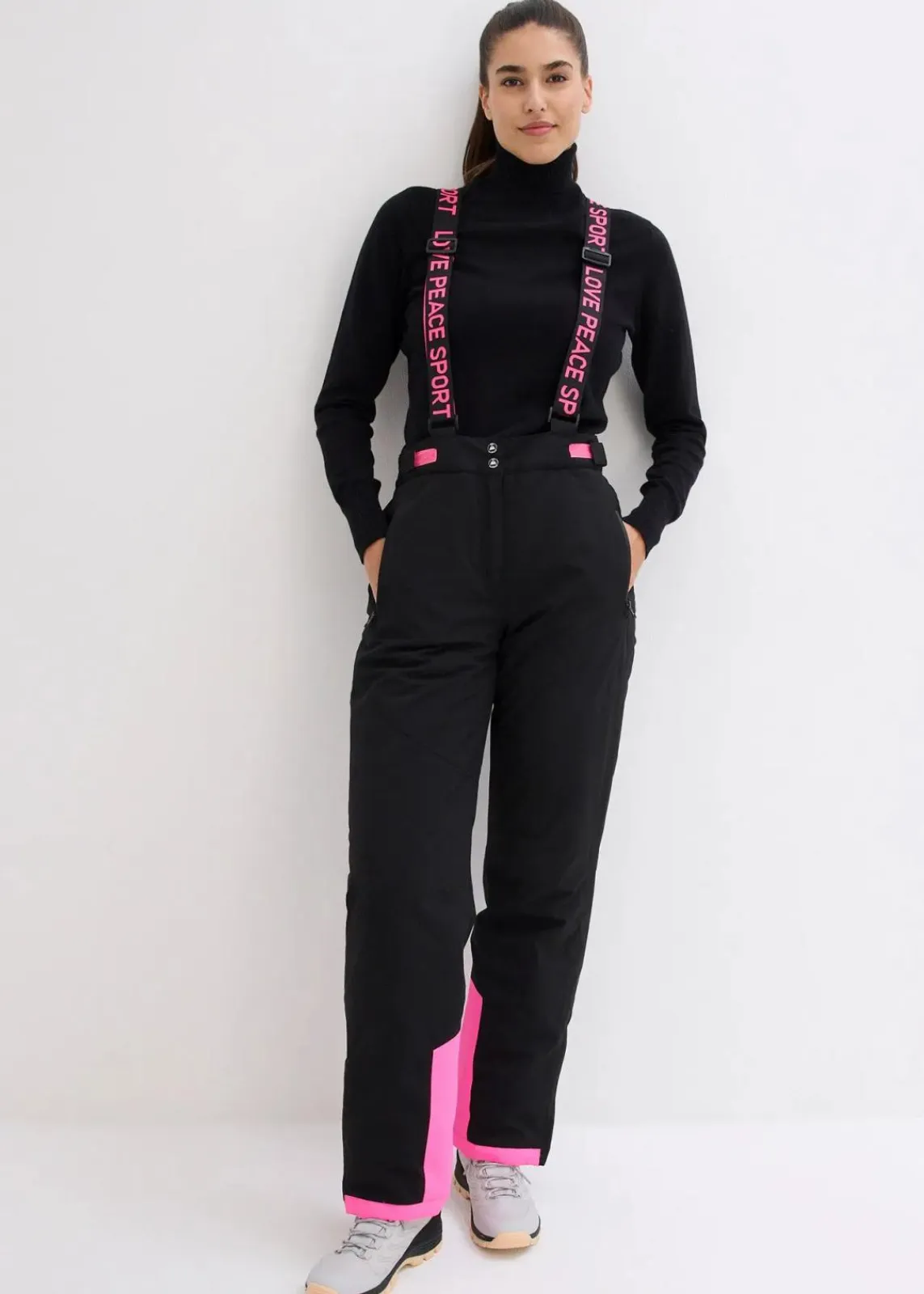 bonprix Outdoorbekleidung|Thermobekleidung^wasserdichte Ski Funktions-Thermohose mit abnehmbaren Trägern schwarz