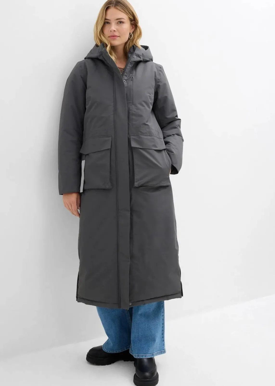 bonprix Bekleidung·Hosen|Jacken & Mäntel^Wasserdichter Funktions-Mantel anthrazit