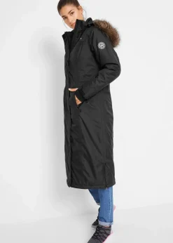 bonprix Bekleidung·Hosen|Jacken & Mäntel^wasserdichter Outdoor-Mantel mit Fellimitat schwarz