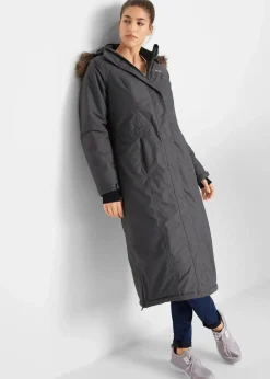 bonprix Jacken & Mäntel|Bekleidung·Hosen^wasserdichter Outdoor-Mantel mit Fellimitat schiefergrau