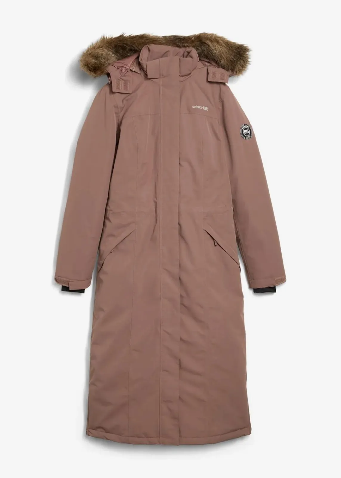bonprix Jacken & Mäntel|Bekleidung·Hosen^wasserdichter Outdoor-Mantel mit Fellimitat matt braun