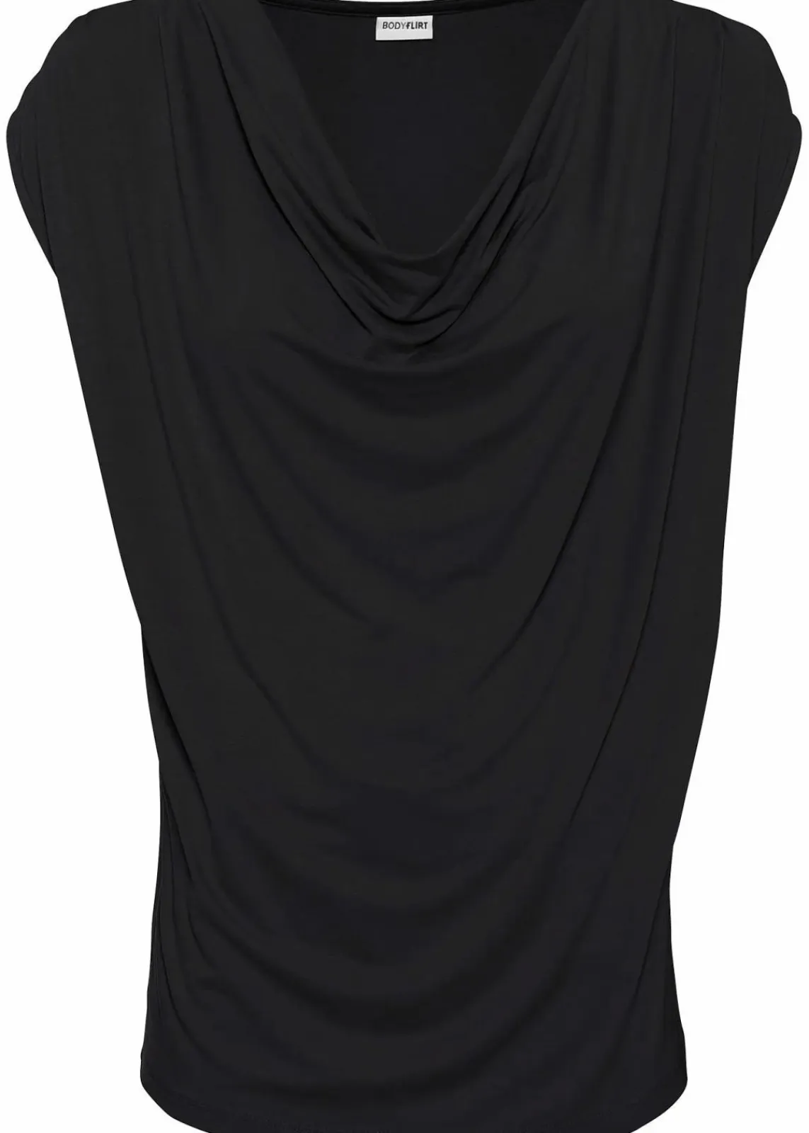 bonprix Shirts & Tops|Nachhaltigere Materialien^Wasserfall-Shirt aus Viskose-Mix schwarz