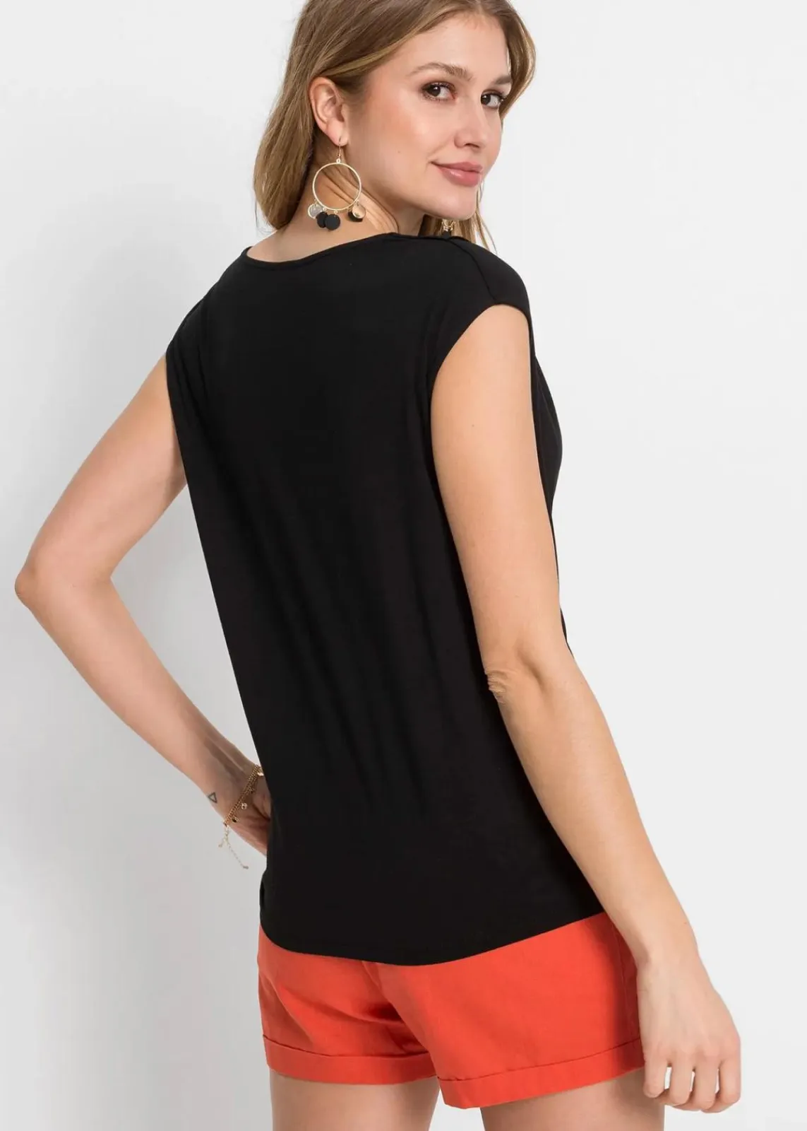 bonprix Shirts & Tops|Nachhaltigere Materialien^Wasserfall-Shirt aus Viskose-Mix schwarz