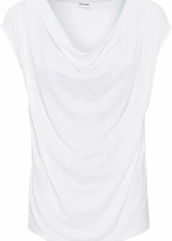 bonprix Nachhaltigere Materialien|Shirts & Tops^Wasserfall-Shirt aus Viskose-Mix weiß