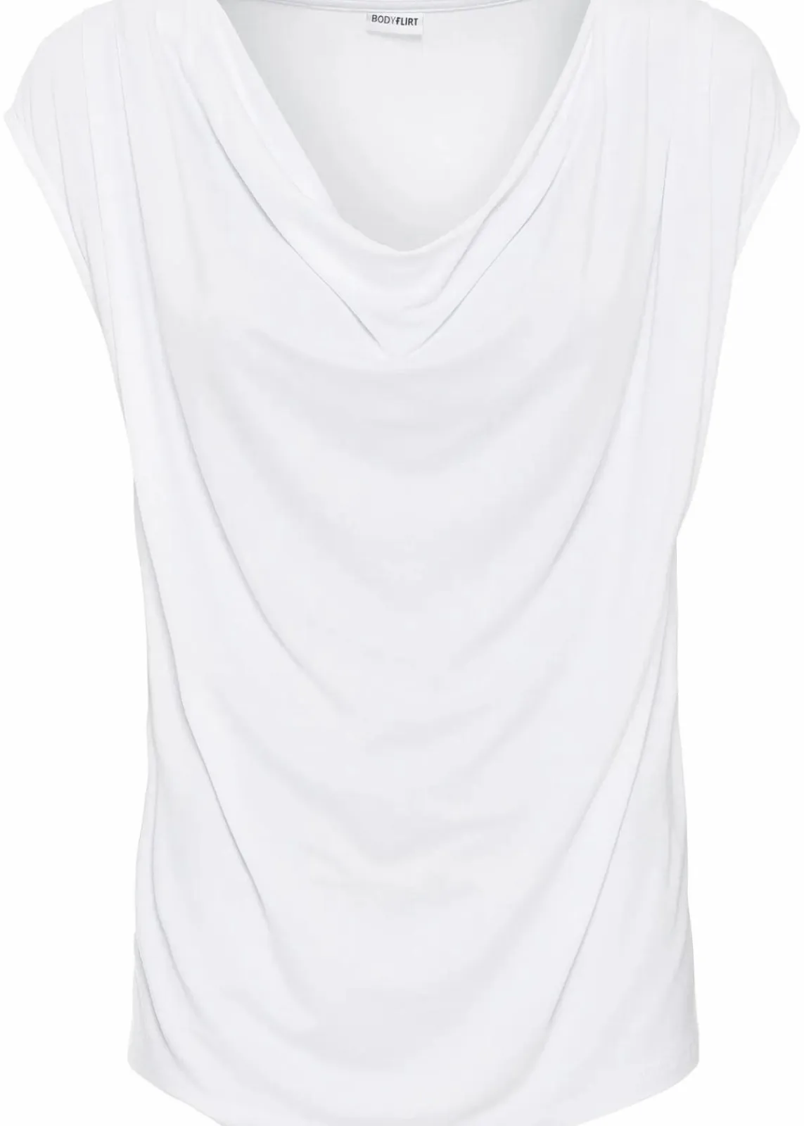 bonprix Nachhaltigere Materialien|Shirts & Tops^Wasserfall-Shirt aus Viskose-Mix weiß