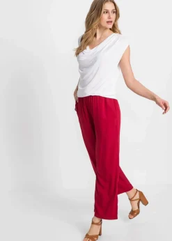 bonprix Nachhaltigere Materialien|Shirts & Tops^Wasserfall-Shirt aus Viskose-Mix weiß