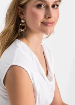 bonprix Nachhaltigere Materialien|Shirts & Tops^Wasserfall-Shirt aus Viskose-Mix weiß