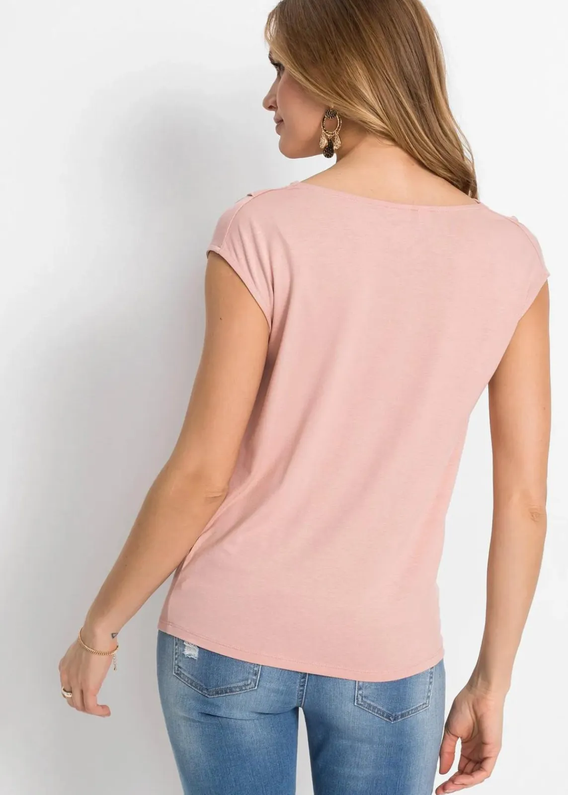 bonprix Nachhaltigere Materialien|Shirts & Tops^Wasserfall-Shirt aus Viskose-Mix vintagerosa