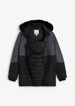 bonprix Bekleidung·Blazer|Umstandsmode^Wattierte 3-in-1 Umstandsjacke und Tragejacke schwarz/grau