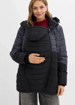 bonprix Bekleidung·Blazer|Umstandsmode^Wattierte 3-in-1 Umstandsjacke und Tragejacke schwarz/grau