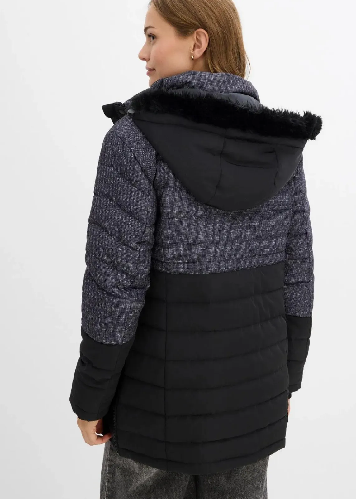 bonprix Bekleidung·Blazer|Umstandsmode^Wattierte 3-in-1 Umstandsjacke und Tragejacke schwarz/grau