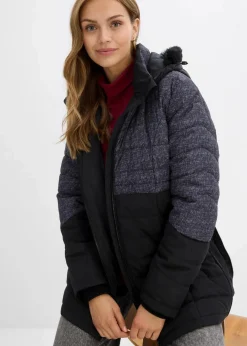 bonprix Bekleidung·Blazer|Umstandsmode^Wattierte 3-in-1 Umstandsjacke und Tragejacke schwarz/grau