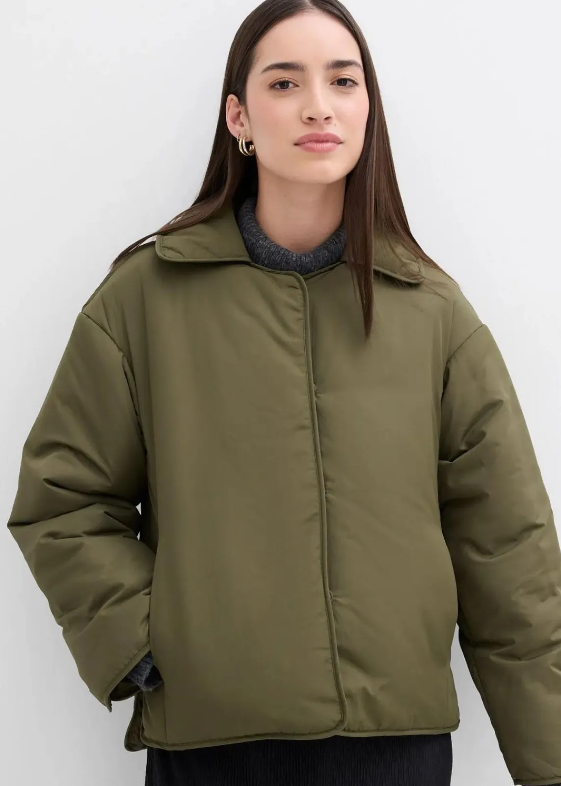 bonprix Jacken & Mäntel|Bekleidung·Hosen^Wattierte Jacke dunkeloliv