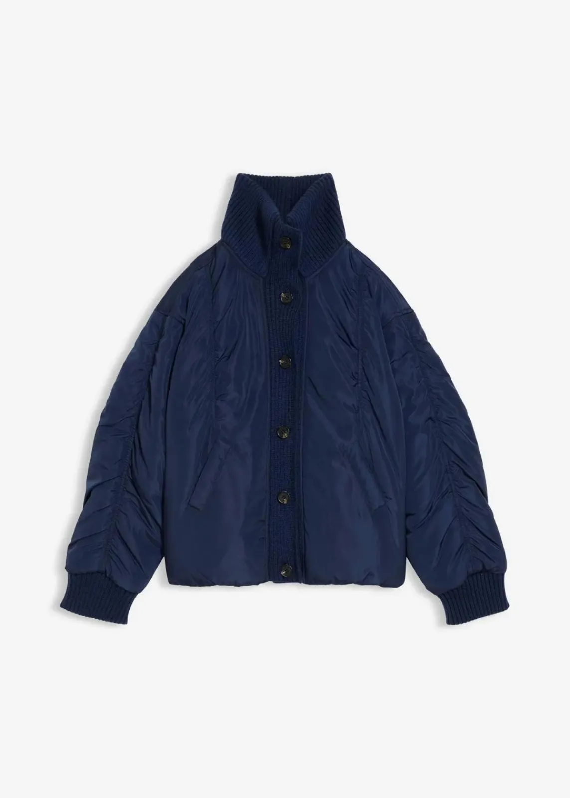 bonprix Nachhaltigere Materialien|Jacken & Mäntel^Wattierte Jacke mit Strickbündchen dunkelblau