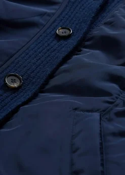 bonprix Nachhaltigere Materialien|Jacken & Mäntel^Wattierte Jacke mit Strickbündchen dunkelblau