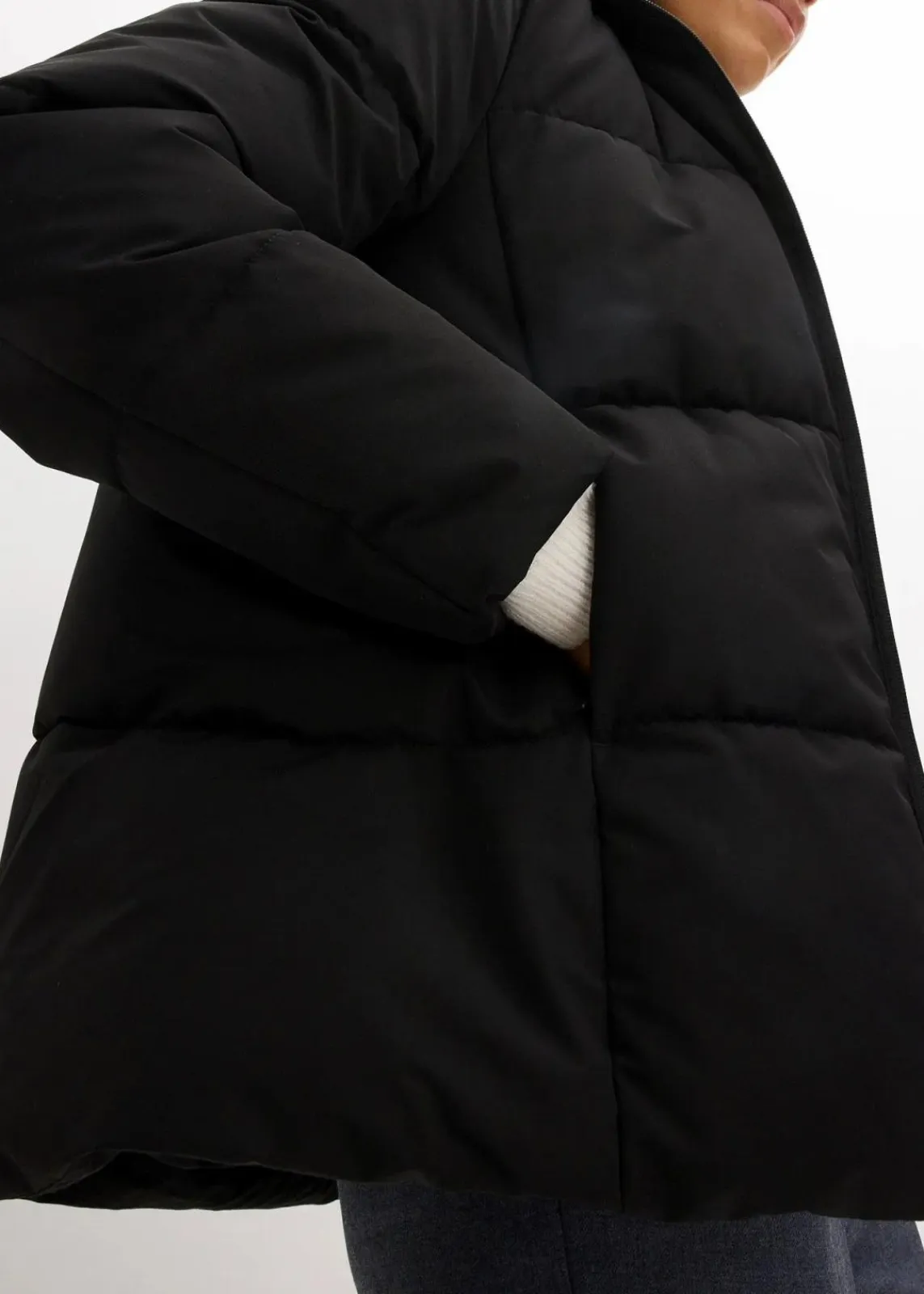bonprix Bekleidung·Hosen|Jacken & Mäntel^Wattierte Steppjacke, kurz schwarz