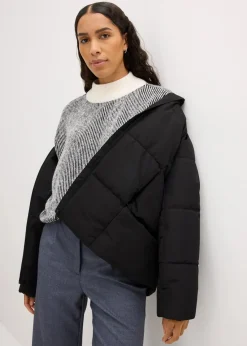 bonprix Bekleidung·Hosen|Jacken & Mäntel^Wattierte Steppjacke, kurz schwarz