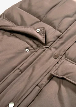 bonprix Bekleidung·Hosen|Jacken & Mäntel^Wattierte Steppweste mit abnehmbarer Kapuze taupe