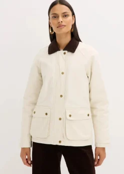 bonprix Bekleidung·Hosen|Jacken & Mäntel^Wattierte Twill-Jacke naturbeige