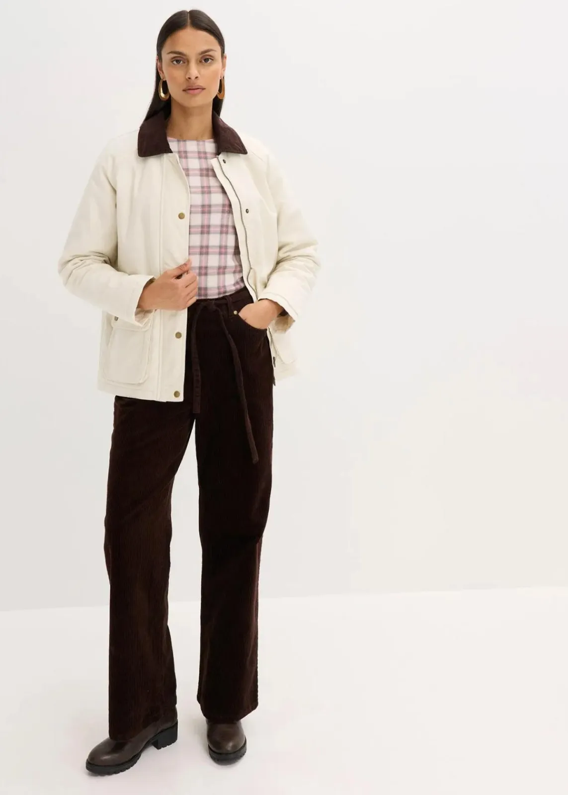 bonprix Bekleidung·Hosen|Jacken & Mäntel^Wattierte Twill-Jacke naturbeige
