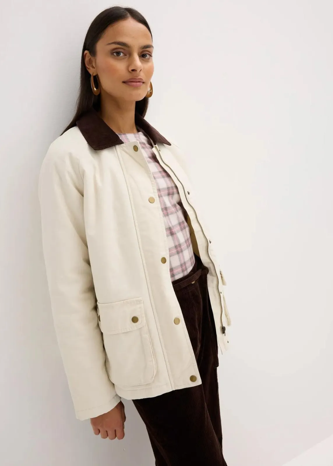 bonprix Bekleidung·Hosen|Jacken & Mäntel^Wattierte Twill-Jacke naturbeige