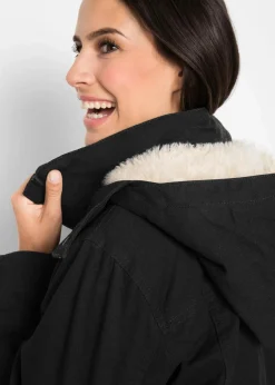 bonprix Bekleidung·Hosen|Jacken & Mäntel^Wattierter Baumwoll-Parka schwarz