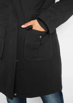 bonprix Bekleidung·Hosen|Jacken & Mäntel^Wattierter Baumwoll-Parka schwarz