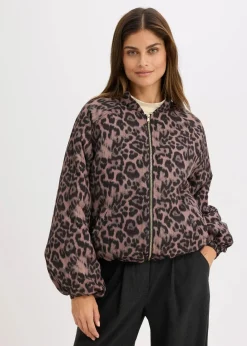 bonprix Bekleidung·Hosen|Jacken & Mäntel^wattierter Blouson braun leo bedruckt