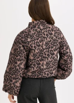 bonprix Bekleidung·Hosen|Jacken & Mäntel^wattierter Blouson braun leo bedruckt