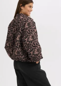 bonprix Bekleidung·Hosen|Jacken & Mäntel^wattierter Blouson braun leo bedruckt